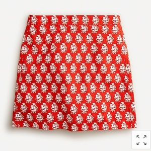 Stretch mini skirt in classic block print